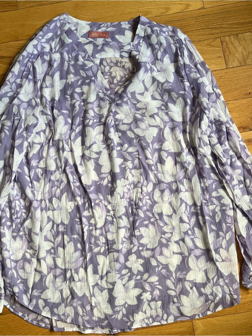Lavender Floral V-Neck Tunic